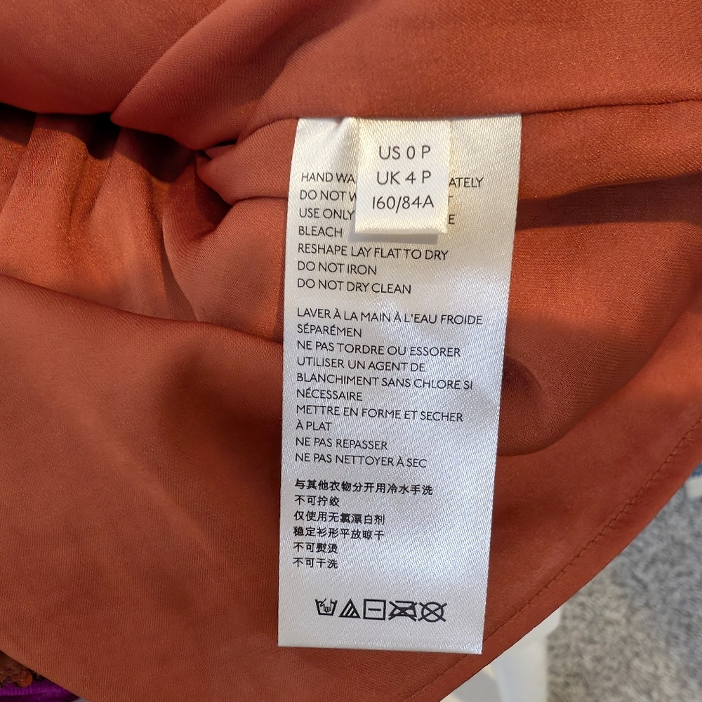 💘 NWT By Anthropologie Marie Sequined Blouse Copper Orange Sequin Puff Sleeve - Picture 9 of 10